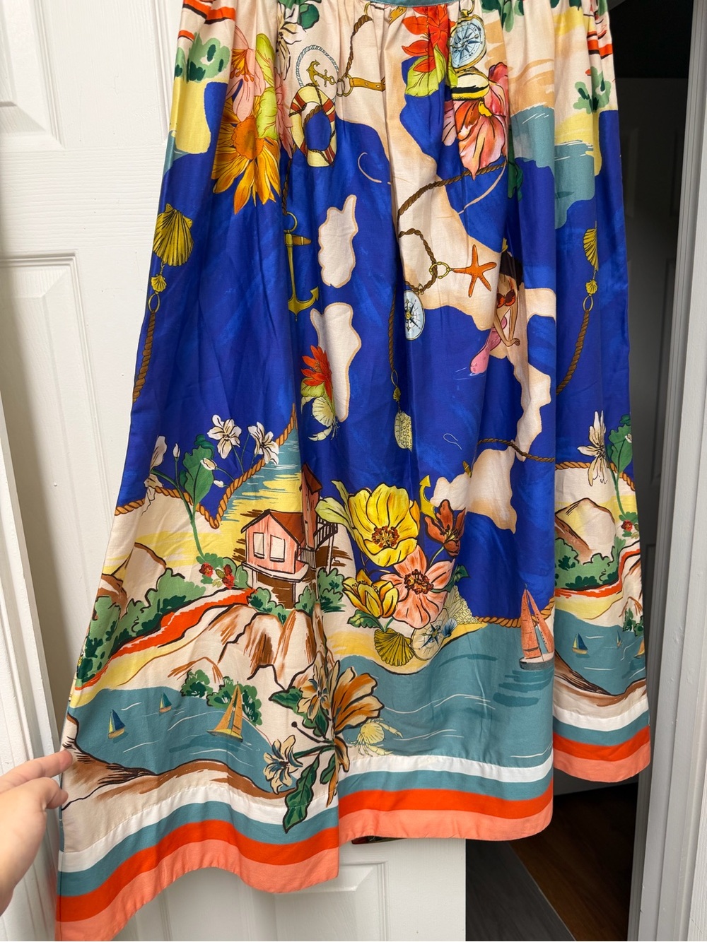 NWT Antonio Melani Sea La Vie Evie Ocean Print Skirt Blue Size 14 - Picture 7 of 14